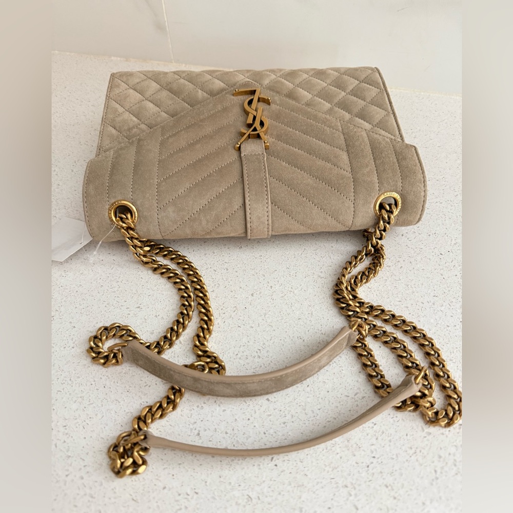 YSL Saint Laurent Envelope Triquilt Medium Shoulder Bag in Suede $3,300 - Picture 6 of 15